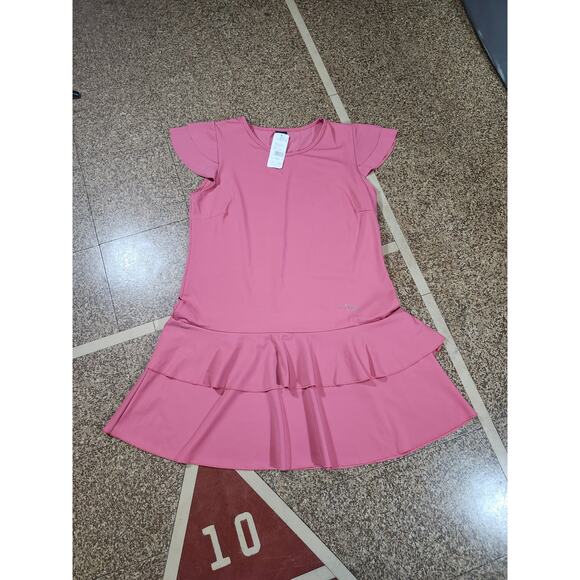 Hasema Modest Swim Dress Size 8/10 Pudra Pink Layered Flounce Hem Conservative - Picture 1 of 8